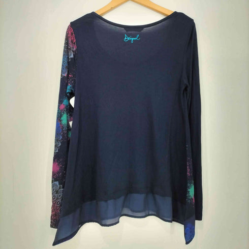 デシグアル Desigual Blouse BOLONIA Regular Fit ビジューフラワープリントカットソー レディース import:M