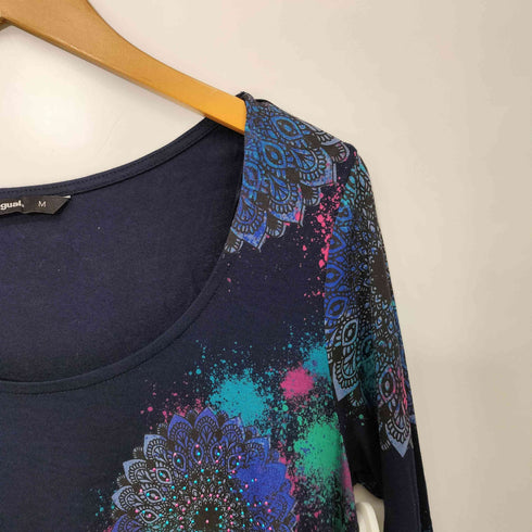 デシグアル Desigual Blouse BOLONIA Regular Fit ビジューフラワープリントカットソー レディース import:M
