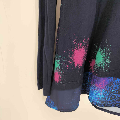 デシグアル Desigual Blouse BOLONIA Regular Fit ビジューフラワープリントカットソー レディース import:M