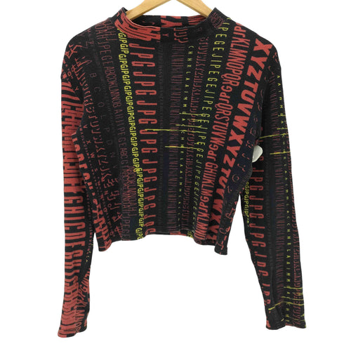 ジページェバイジャンポールゴルチエ JPG by GAULTIER 80-90S OLD ワッフル サーマル 生地 総柄 クロップド L/S カットソー archive アーカイブ レディース