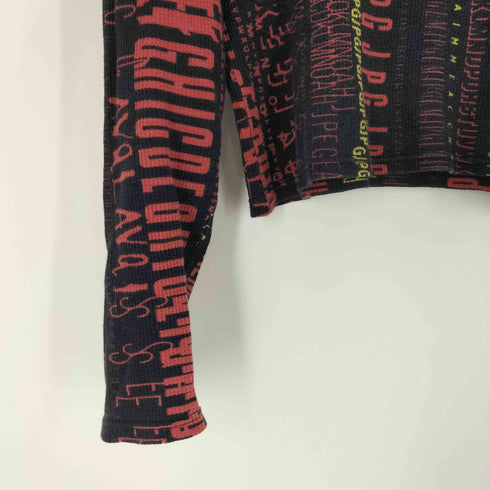 ジページェバイジャンポールゴルチエ JPG by GAULTIER 80-90S OLD ワッフル サーマル 生地 総柄 クロップド L/S カットソー archive アーカイブ レディース