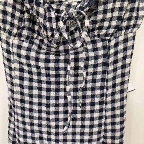 ザラ ZARA フィットギンガムチェック柄ミディワンピース レディース import:XS