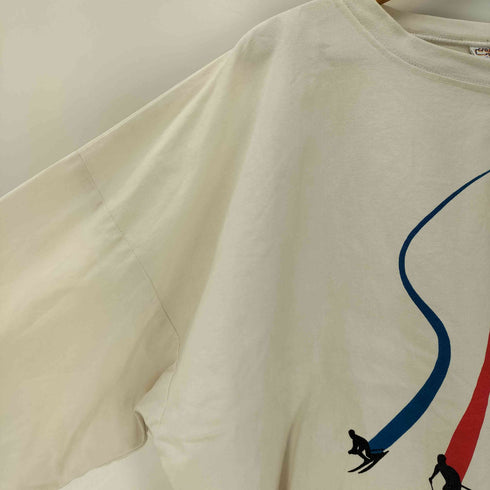 クレイジーシャツ CRAZY SHIRTS 90S USA製 VAIL スキー プリント ライトウェイト スウェット トレーナー 短丈 ボックス メンズ import:XL