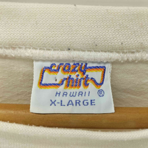 クレイジーシャツ CRAZY SHIRTS 90S USA製 VAIL スキー プリント ライトウェイト スウェット トレーナー 短丈 ボックス メンズ import:XL