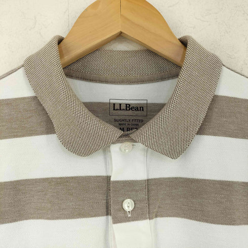 エルエルビーン L.L.Bean SLIGHTLY FITTED ボーダー 半袖 ポロシャツ メンズ M REG