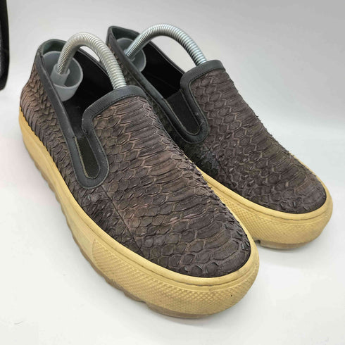 サルヴァトーレフェラガモ Salvatore Ferragamo イタリア製 パイソンレザー スリッポン メンズ UK:6.5
