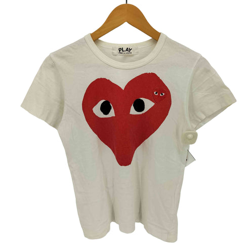 プレイコムデギャルソン PLAY COMME des GARCONS ハートプリント クルーネックTシャツ レディース JPN:M
