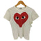 プレイコムデギャルソン PLAY COMME des GARCONS ハートプリント クルーネックTシャツ レディース JPN:M