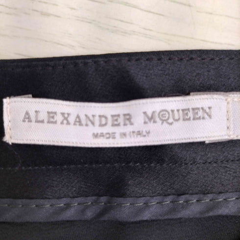 アレキサンダーマックイーン Alexander McQueen イタリア製 シルク100 裾ジップ ループレス 変形サルエルパンツ レディース 38