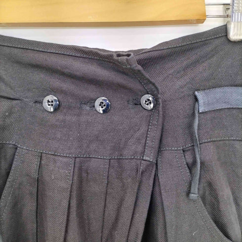 バルマンパリ BALMAIN PARIS フランス製 リネン100 裾ジップ レースアップ 編み上げ ラップパンツ メンズ FR:36