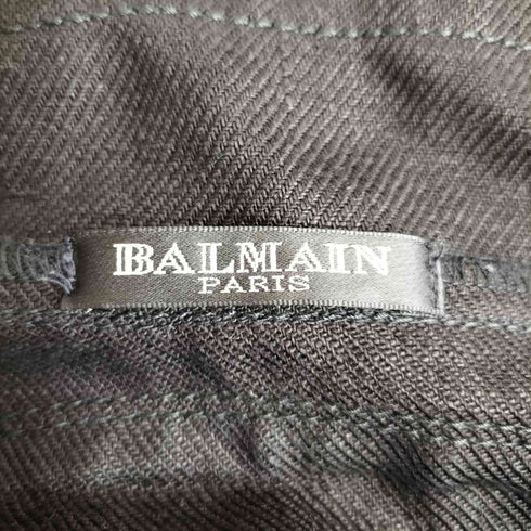バルマンパリ BALMAIN PARIS フランス製 リネン100 裾ジップ レースアップ 編み上げ ラップパンツ メンズ FR:36