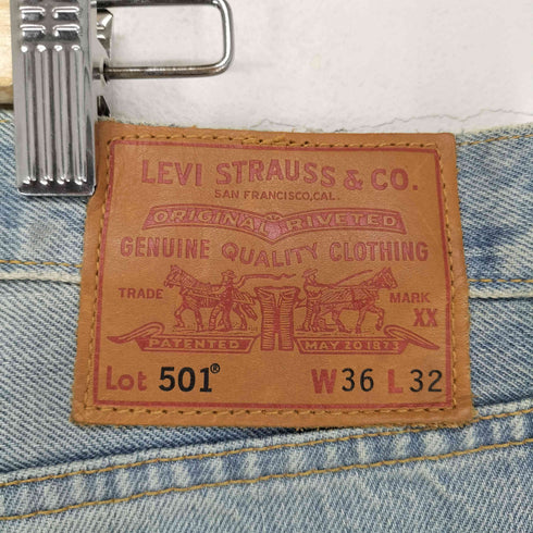 リーバイス Levis USA製 ボタン裏5244 ビックE 復刻 501 オリジナルフィット メンズ W36L32