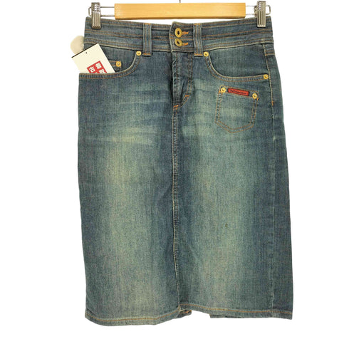 ドルチェアンドガッバーナ DOLCE&GABBANA 00s トルコ製 赤パッチ コインポケット デニムスカート レディース 24/38