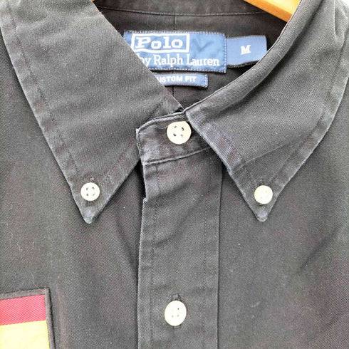 ポロバイラルフローレン Polo by RALPH LAUREN CUSTOM FIT SPAIN 国旗 ビッグポニー ボタンダウン L/S シャツ メンズ import:M