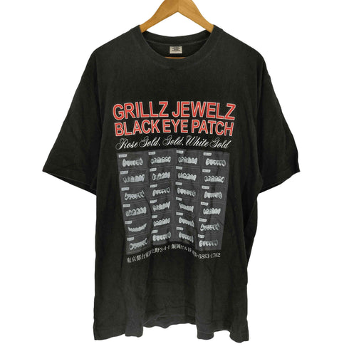 ザブラックアイパッチ THE BLACK EYE PATCH GRILLZ JEWELZ フロントプリントクルーネックTシャツ メンズ XL
