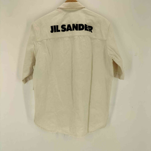 ジルサンダー JIL SANDER 20SS MALFILE SELVEDGE CANVAS バックロゴ半袖シャツ メンズ 40