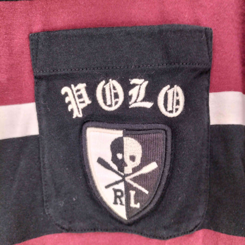 ポロラルフローレン POLO RALPH LAUREN 現行タグ CLASSIC FIT RL 67 クロス ボーン スカル S/S ボーダー ポケット Tシャツ メンズ import:M