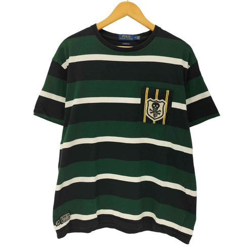 ポロラルフローレン POLO RALPH LAUREN 現行タグ CLASSIC FIT RL 67 クロス ボーン スカル S/S ボーダー ポケット Tシャツ メンズ import:M