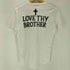 ディースクエアード DSQUARED2 LOVE THY BROTHER ダメージ加工 チャーチ クロス ジーザス プリント S/S Vネック Tシャツ Y2K メンズ import:L