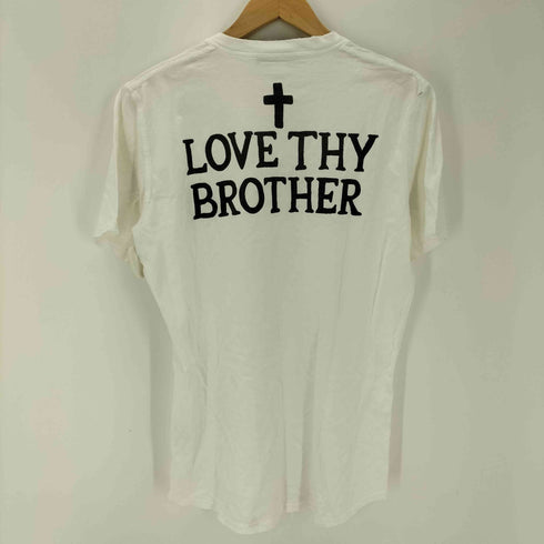 ディースクエアード DSQUARED2 LOVE THY BROTHER ダメージ加工 チャーチ クロス ジーザス プリント S/S Vネック Tシャツ Y2K メンズ import:L