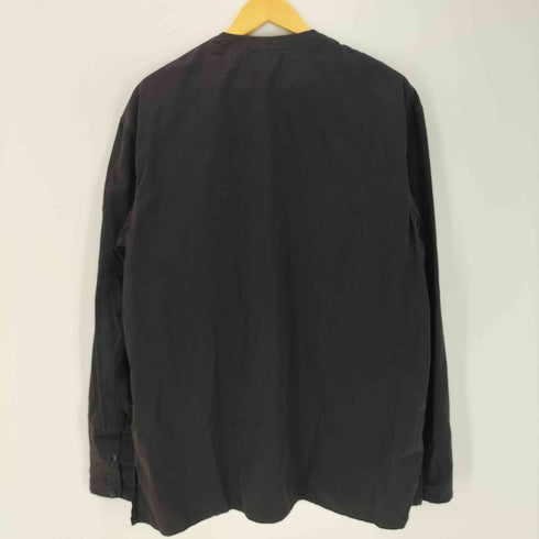 ルメール LEMAIRE 22SS V-NECK SHIRT コットン ギャバジン ブラック Vネック L/S シャツ メンズ EUR:46