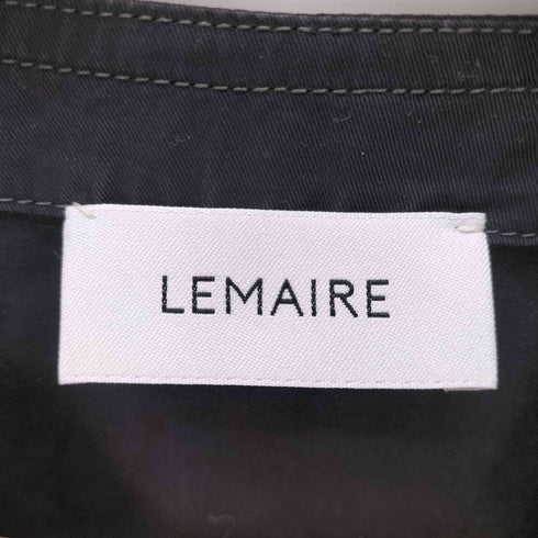 ルメール LEMAIRE 22SS V-NECK SHIRT コットン ギャバジン ブラック Vネック L/S シャツ メンズ EUR:46