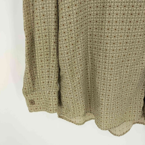 クレイボーン Claiborne 90s ジオメトリック柄 シングルポケット L/S コットンシャツ メンズ import:L