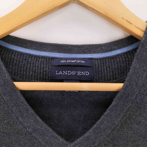 ランズエンド LANDS END スーピマコットン Vネック ニットベスト メンズ JPN:L