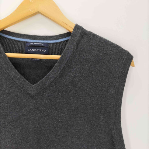ランズエンド LANDS END スーピマコットン Vネック ニットベスト メンズ JPN:L