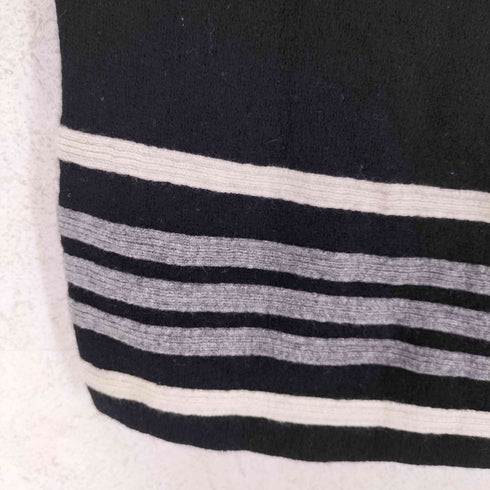バーバリーブラックレーベル BURBERRY BLACK LABEL ホース刺繍 七分裾 ボーダーニット レディース EUR:38