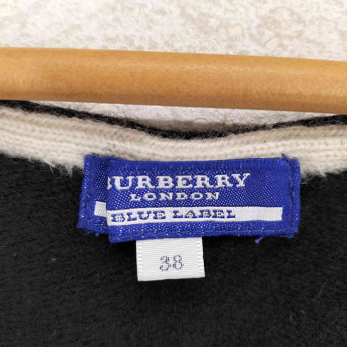 バーバリーブラックレーベル BURBERRY BLACK LABEL ホース刺繍 七分裾 ボーダーニット レディース EUR:38