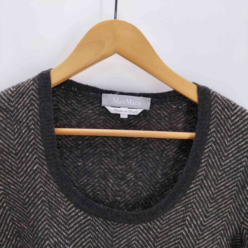 マックスマーラ MAX MARA 白タグ イタリア製 ヘリンボーン ニット レディース JPN:L