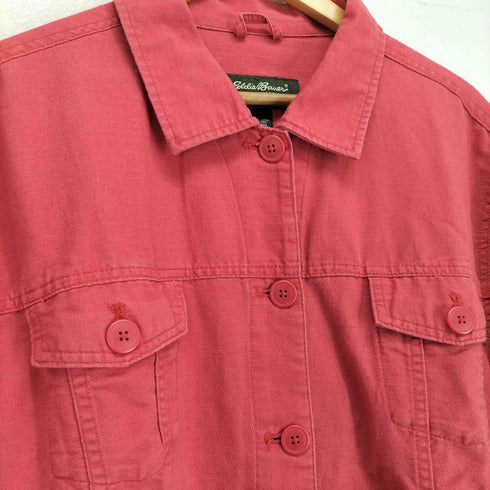 エディーバウアー Eddie Bauer 緑タグ コットンリネン トラッカージャケット レディース JPN:XXL