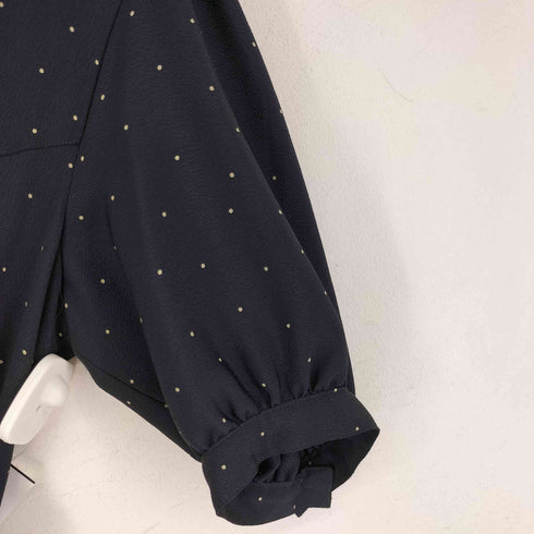 PEYTON PLACE 襟レースデザイン S/S ドットワンピース レディース
