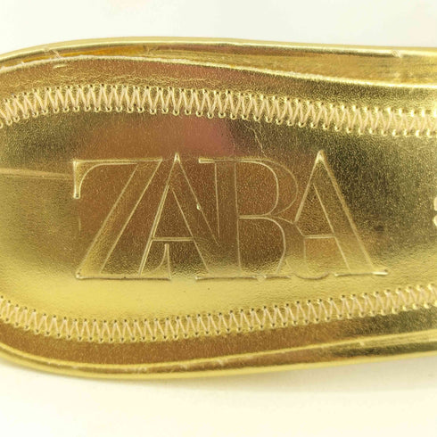 ザラ ZARA ゴールド スクエアトゥミュール レディース EUR:37