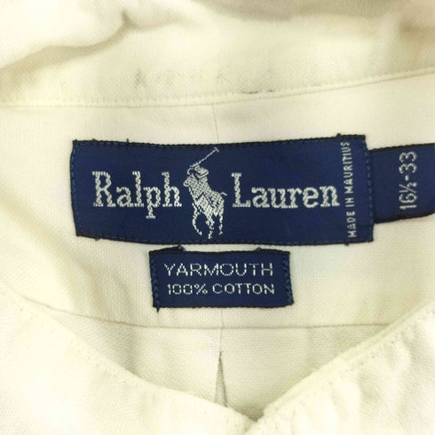 ラルフローレン RALPH LAUREN 90S YARMOUTH ポニー刺繍 バンドカラー S/S シャツ メンズ 161/2-33