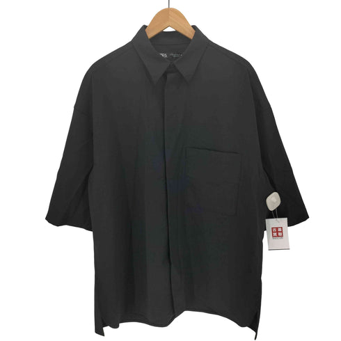ザラ ZARA Boxy Fit ボクシーフィット レーヨン S/S シャツ メンズ import:M