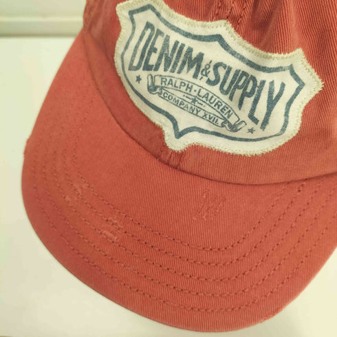 デニムアンドサプライラルフローレン DENIM&SUPPLY RALPH LAUREN ダメージ加工 ロゴワッペン フェード加工 キャップ メンズ ONE SIZE