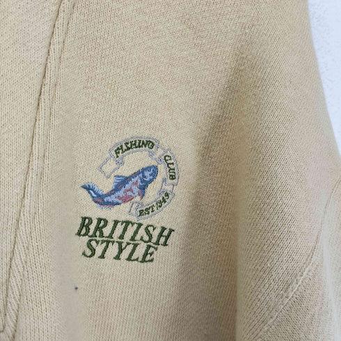 BRITISH STYLE ハーフボタン ロゴ刺繍プルオーバー メンズ JPN:M