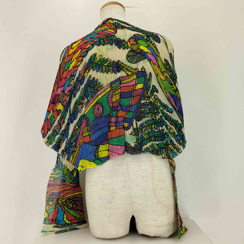 プリーツプリーズイッセイミヤケ PLEATS PLEASE ISSEY MIYAKE フラワーデザイン プリーツストール ショール レディース
