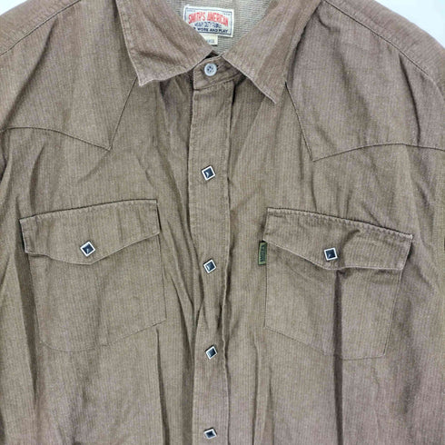 スミスアメリカン SMITHS AMERICAN ストライプ L/S ウエスタンシャツ メンズ 2LARGE