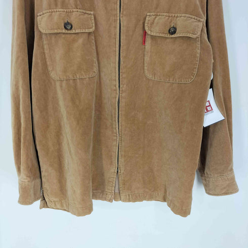 ラッキーストライク LUCKY STRIKE 90-00S ベロア ジップアップ シャツ ジャケット メンズ import:M