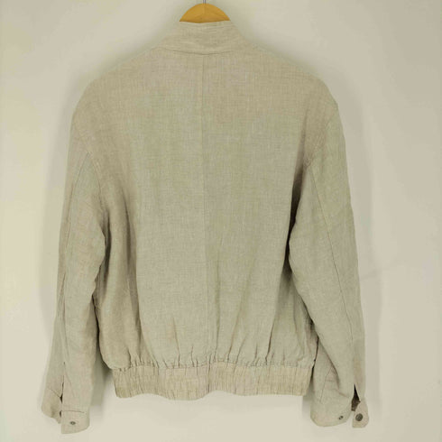 ザラ ZARA リネン100 ジップアップ ブルゾンジャケット メンズ FR:38