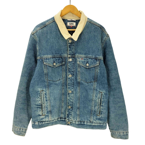 トミージーンズ tommy jeans 裏地チェック ブランケット デニムジャケット メンズ JPN:XL