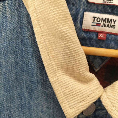 トミージーンズ tommy jeans 裏地チェック ブランケット デニムジャケット メンズ JPN:XL