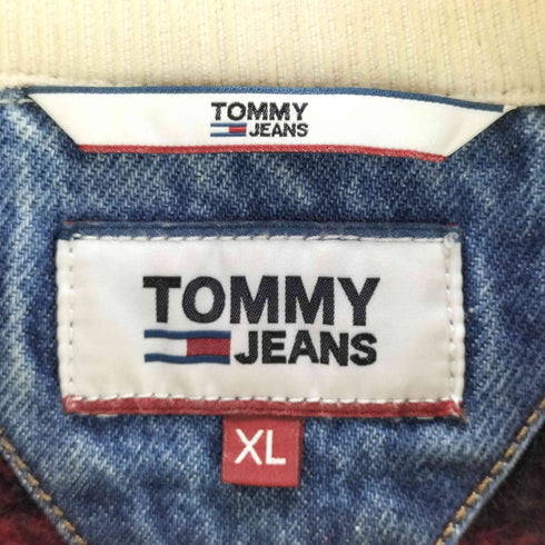 トミージーンズ tommy jeans 裏地チェック ブランケット デニムジャケット メンズ JPN:XL