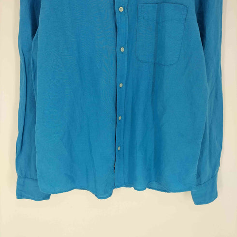 ザラ ZARA 製品染め リネンコットン L/S シャツ メンズ import:M