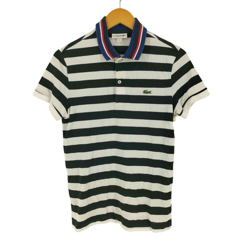 ラコステ LACOSTE 鹿の子 ボーダー 半袖 ポロシャツ レディース US:0-2
