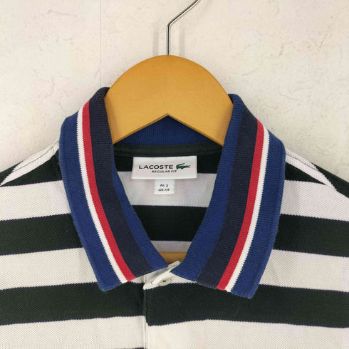 ラコステ LACOSTE 鹿の子 ボーダー 半袖 ポロシャツ レディース US:0-2