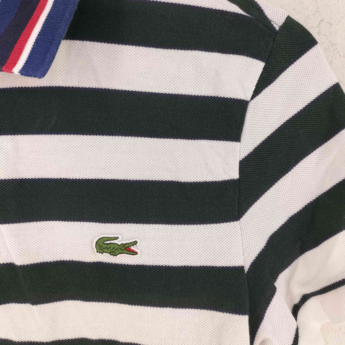 ラコステ LACOSTE 鹿の子 ボーダー 半袖 ポロシャツ レディース US:0-2